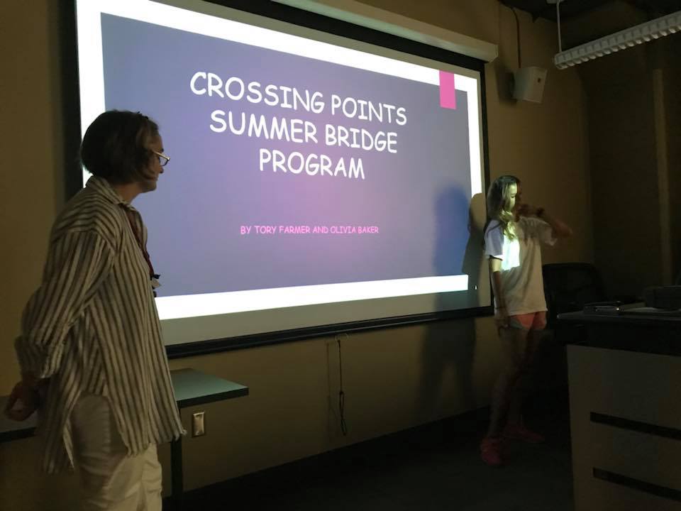 People presenting a presentation at Summer Bridge 2018