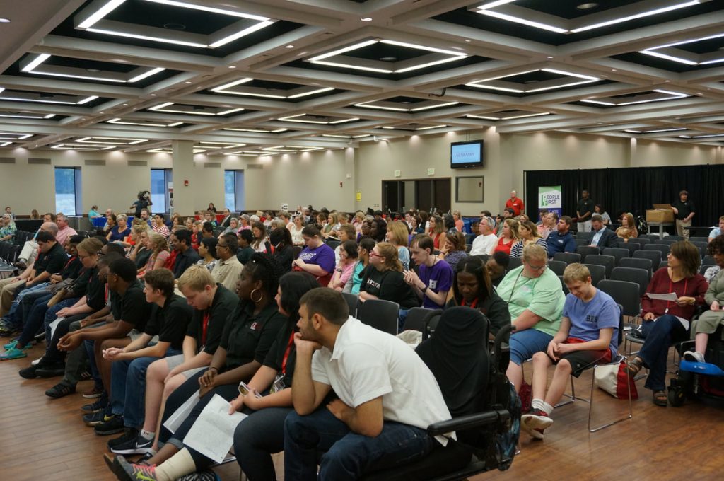 Audience of a panel at the college prep summit